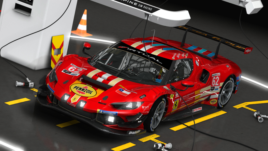 Ferrari 296 GT3, skin 62 Risi Competizione 2024
