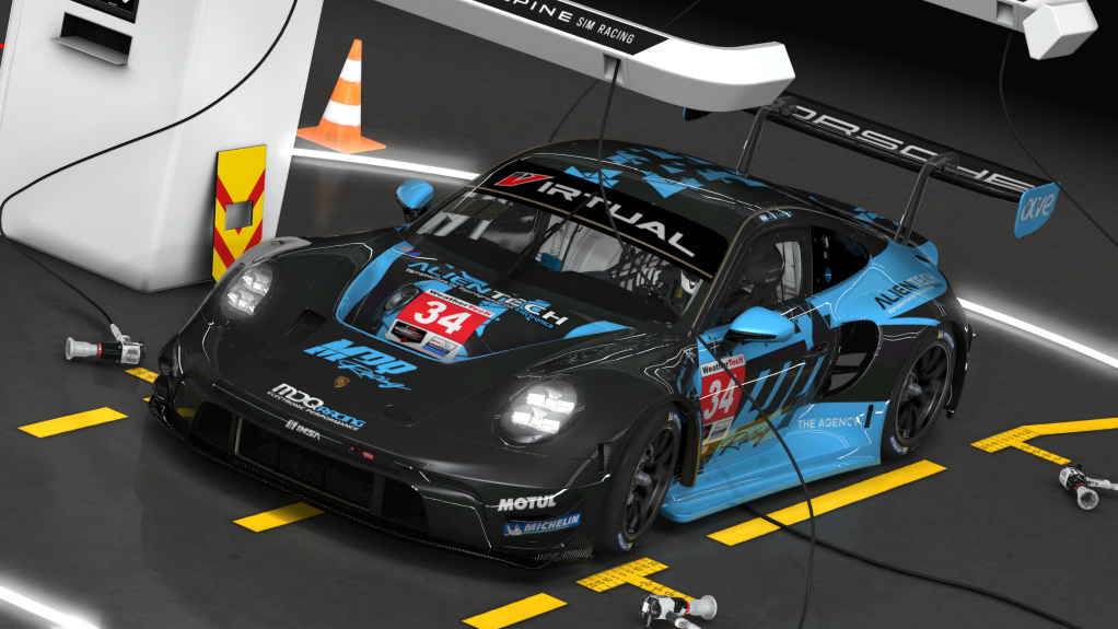 Porsche 992 GT3 R, skin MDQ Racing #34